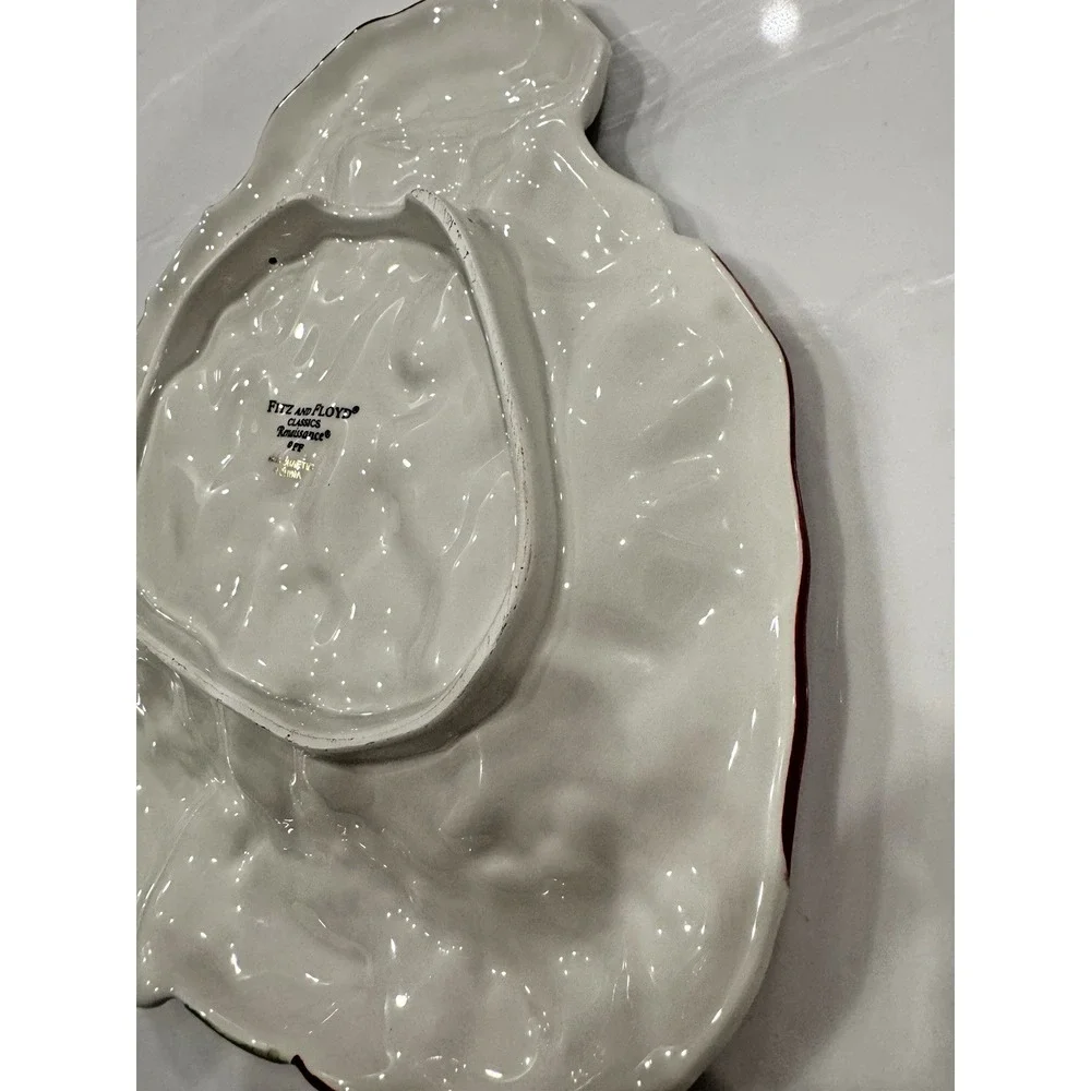 Fitz Floyd Santa Claus Renaissance Cookie Plate Christmas Serving Dish Vtg